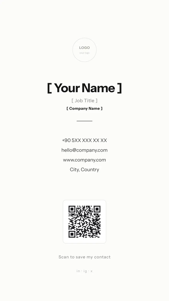 Digital Business Cards — Minimal (white)