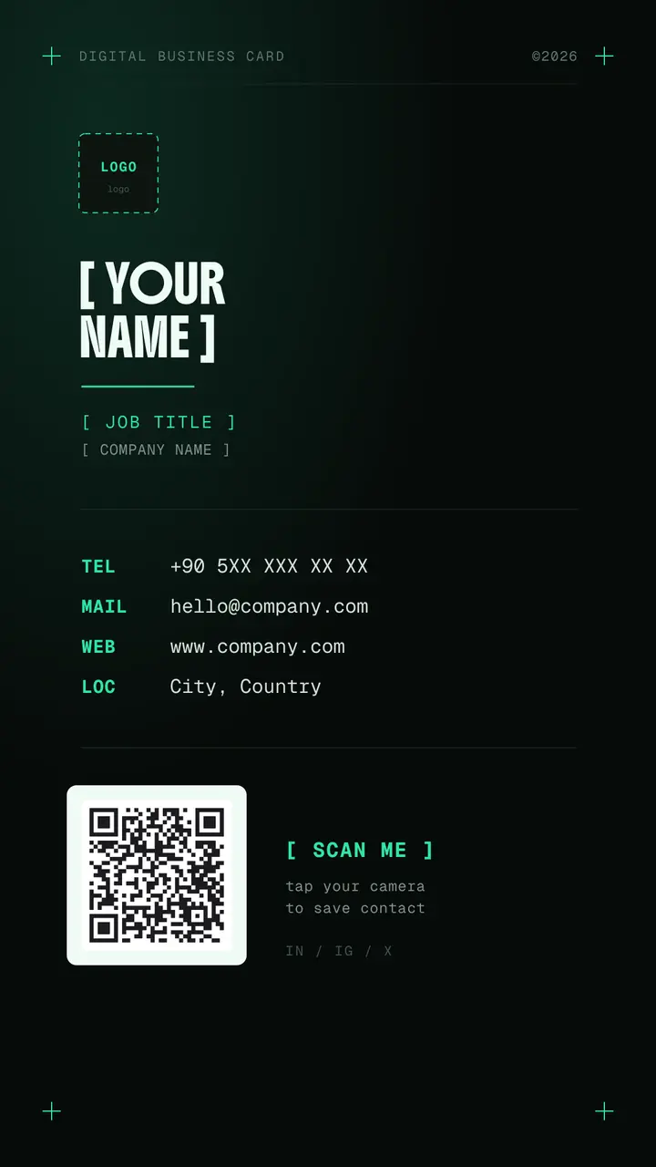 Digital Business Cards — Neon (green)